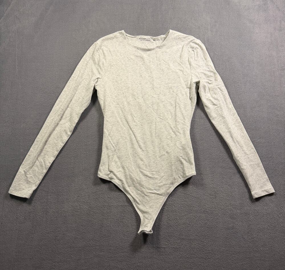 Abercrombie & Fitch Soft A&F Collection Oatmeal Gray Long Sleeve Bodysuit Small